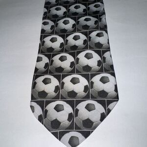 Vintage 1996 Ralph‎ Marlin " Son Of A Just Balls – Soccer" necktie, black/white